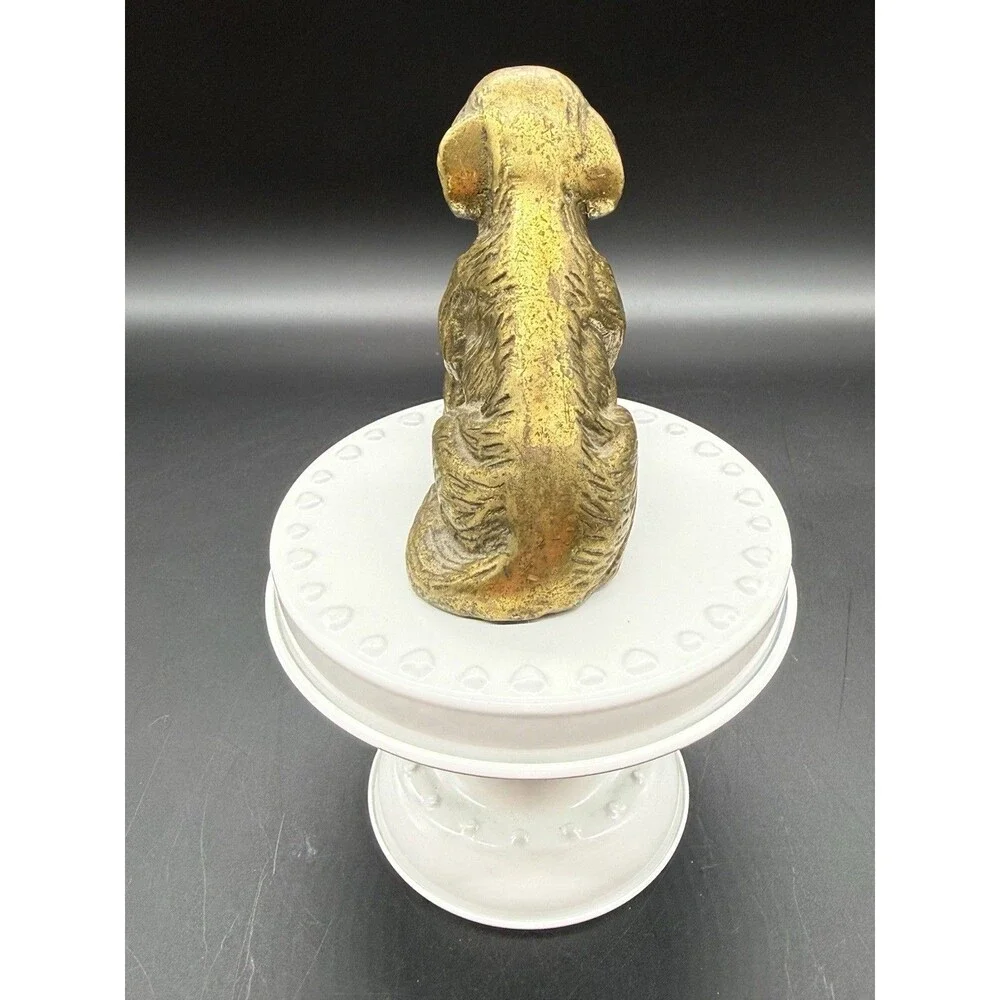 Vintage solid brass dog figurine, Labrador?